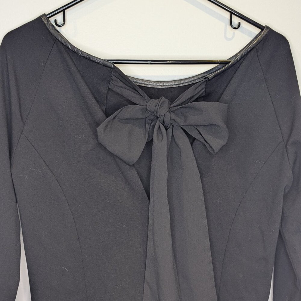 BEATRICE Women's Size 8 DRESS WITH BOW BLACK MIDI